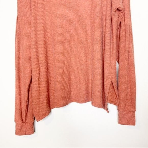 NEW PST Project Social T Rust Wren Long Sleeve Cozy Rib Knit Hoodie XL - Picture 5 of 11